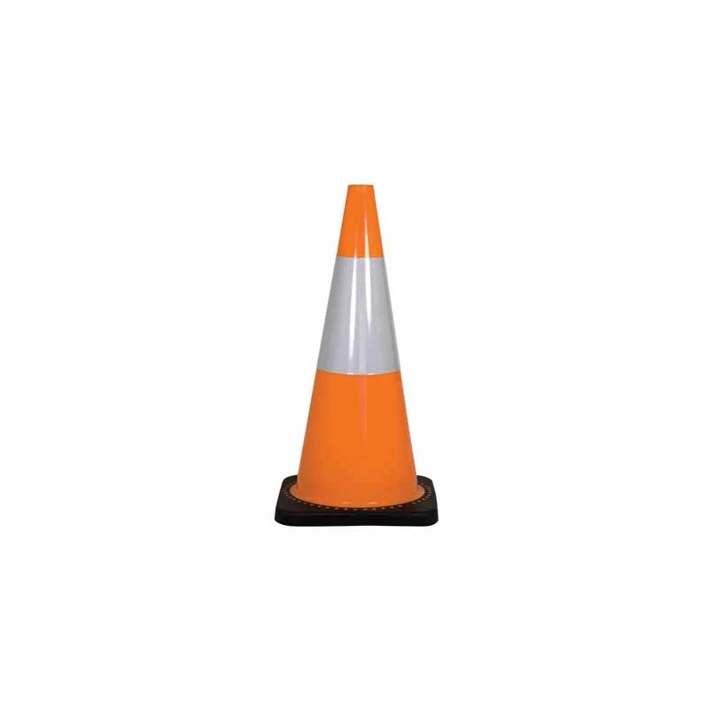 Cone Traffic 450mm Orange/ White Reflective Black Base