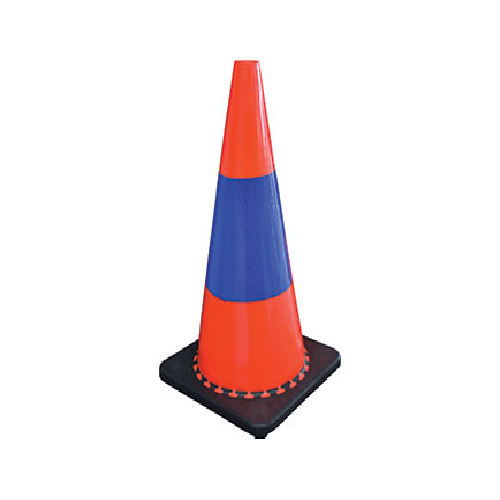 Cone Traffic 450mm Orange/ Blue Reflective Black Base RC450RB