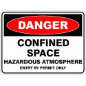 SignViz Powder Coated Metal Danger 60 x 45cm - Confined Space Hazardous Atmosphere
