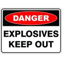 SignViz Powder Coated Metal Danger 90 x 60cm - Explosives Keep Out