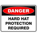SignViz Powder Coated Metal Danger 45 x 30cm - Hard Hat Protection