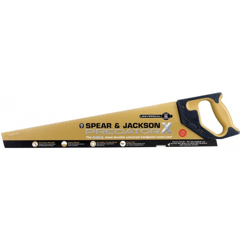 Spear & Jackson Saw - Hardpoint - Fleam Teeth X - 550mm - 22" - 8Ppi