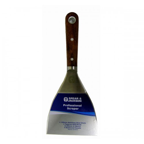 Spear & Jackson Scraper - Stainless Steel - Stiff Blade - Rosewood Handle - 100mm