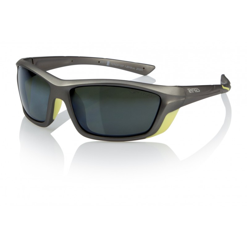 Eyres Motion Matt Grey/ Silver With Yellow Frame Grey Polar Lens Safety Glasses