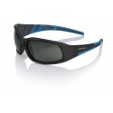 Eyres Benz Matt Black With Blue Frame Polarised Grey Lens Safety Glasses