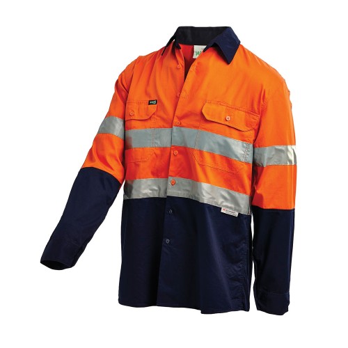 Workit Hi-Vis 2-Tone Shirt With 3M Reflective Tape - Long Sleeve