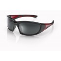 Eyres Bercy Shiny Black With Aluminum Red Frame Grey Lens Safety Glasses