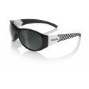 Eyres Stiletto Shiny Black With White Frame Polarised Grey Lens Safety Glasses