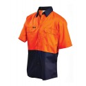 Workit Hi-Vis 2-Tone Short Sleeve Lightweight Drill Shirt