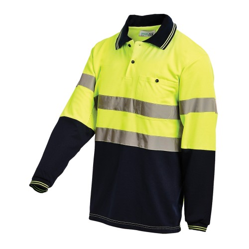 Workit Hi-Vis 2-Tone Lightweight Long Sleeve Poly Cotton Back With Hoop Pattern Reflective Tape