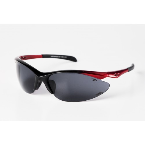 Eyres Yarr-1 Black And Red Frame Smoke Lens Safety Glasses