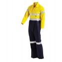 Workit Hi-Vis 2-Tone Coverall Lightweight Overalls With Nylon Press Studs & 3M Reflective Tape