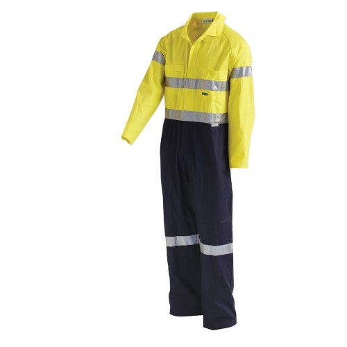 Workit Hi-Vis 2-Tone Coverall Regular Weight Overalls With Nylon Press Studs &amp; 3M Reflective Tape