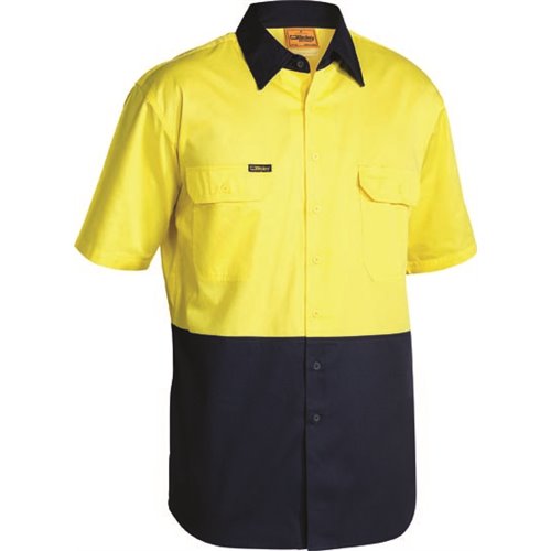 Bisley Two Tone Hi-Vis Cool Lightweight Short Sleeve Drill Shirt