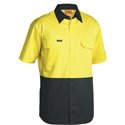 Bisley Two Tone Hi-Vis Cool Lightweight Short Sleeve Drill Shirt