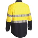 Bisley 3M Taped Two Tone Hi-Vis Cool Lightweight Closed Front Long Sleeve Shirt