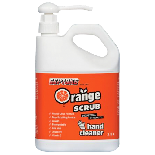 Septone 2.5L Orange Scrub Pump Pack