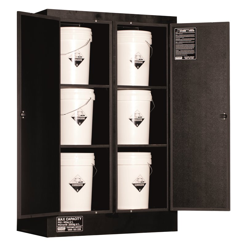 Pratt Cabinet DG Corrosive Polyethylene 250L 1550 x 1000 x 600mm 6 Shelf