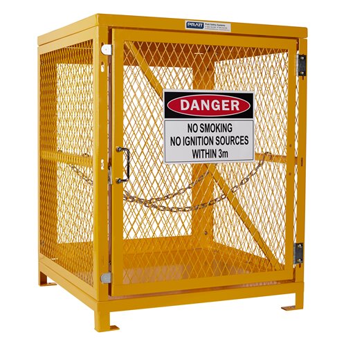 Pratt Fork Lift Gas Cylinder Cage - Small Single Door One storage level 4 Fork Lift Cylinders