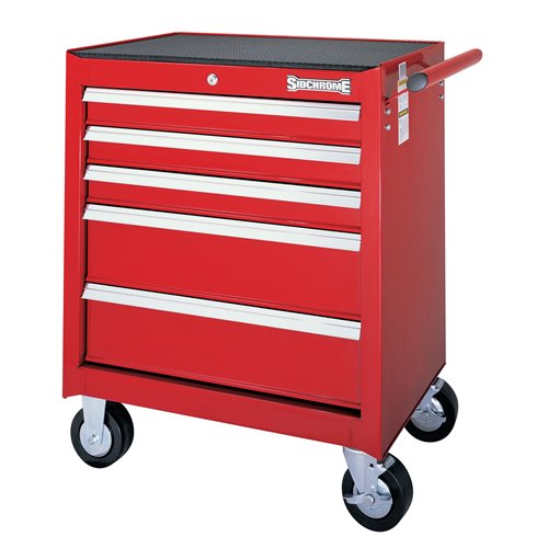 Sidchrome 5 Drawer Red Roller Cabinet