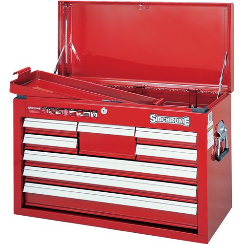 Sidchrome 8 Drawer Red Top Chest