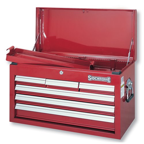 Sidchrome 6 Drawer Red Top Chest