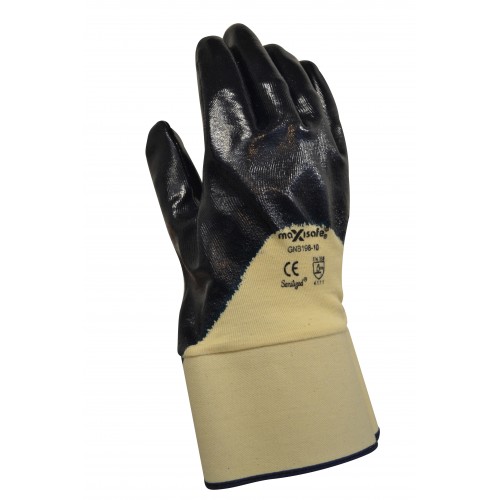 MaxiSafe Blue Knight Safety Cuff Nitrile Glove