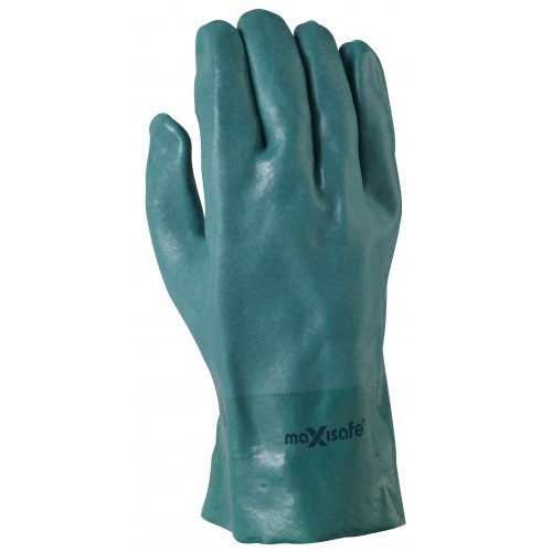MaxiSafe Green Double Dipped PVC 27cm Gloves