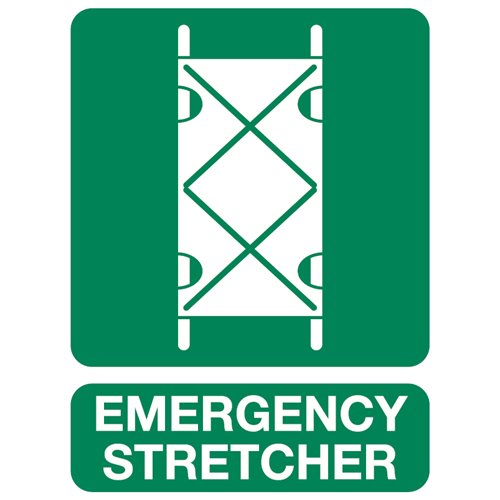 FastAid 600 x 450mm Emergency Stretcher Sign