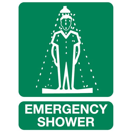 FastAid 600 x 450mm Emergency Shower Sign